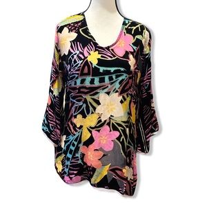 Johnny Was velvet burnout blouse